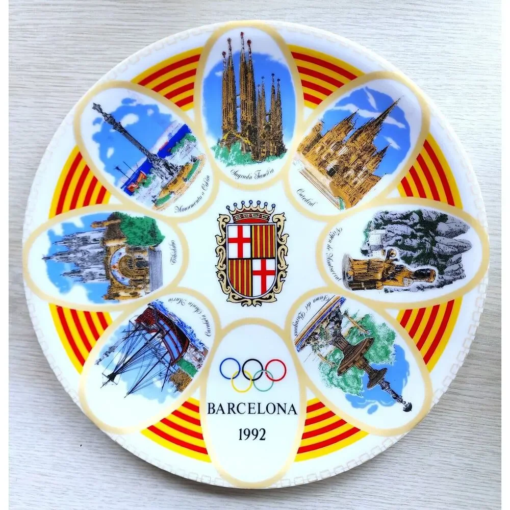 Barcelona 1992 Olympics Commemorative Souvenir Plate Sagrada Familia Spain 9.5